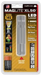 Mag Instrument XL 50 LED Flashlight w/Strobe Blister Pack Silver - Maglite
