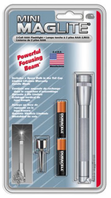 MagLite Solitaire AAA 1-Cell Incandescent Flashlight Gray Pewter Blister Pack - Maglite