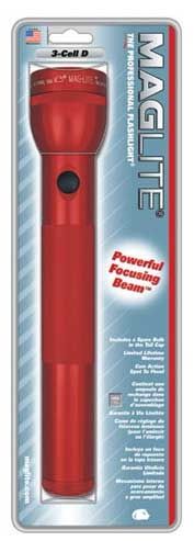 MagLite Standard 3 Cell D LED Flashlight Red Blister Pack - Maglite