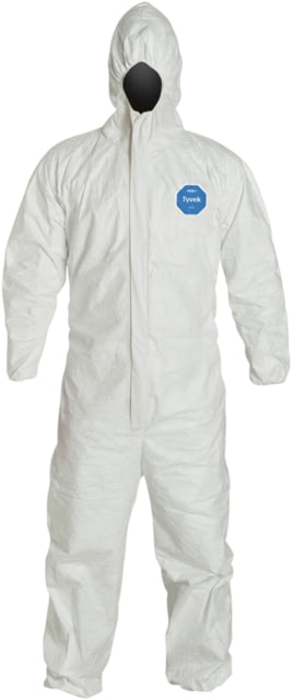 Magid Glove DuPont Tyvek Coveralls w/Attached Hood White Extra Large Case of 25