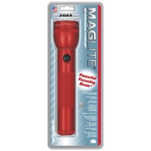 MagLite Standard 2 Cell D LED Flashlight Red Blister Pack - Maglite