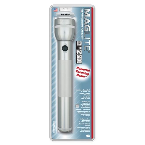 MagLite Standard 3 Cell D LED Flashlight Silver Blister Pack - Maglite