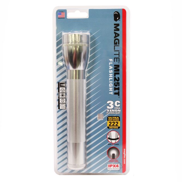 Maglite Ml25it 3 C-cell Xenon Flashlight Silver - Maglite