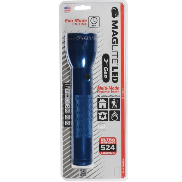 Maglite LED 3d Generation 2-Cell D Flashlight Blister Pack Blue ST23116 - Maglite