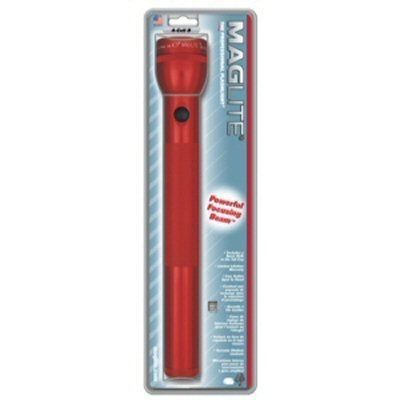 Maglite 4 D-Cell Incandescent Xenon Flashlight Blister Pack Red