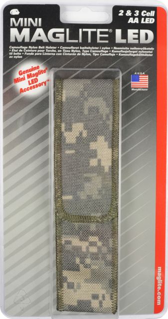 Maglite Full Flap Nylon Belt Holster for AA-Cell Mini Maglite Flashlights Universal Camo Pattern - Maglite