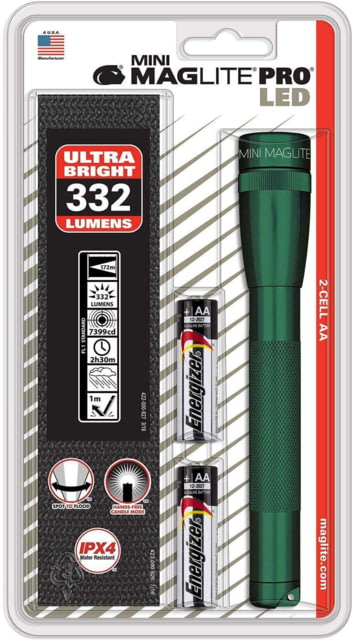 Maglite SP2P Mini Maglite Pro LED Flashlight w/ Holster Green - Maglite