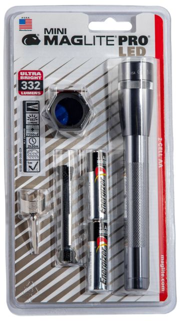 Maglite Mini Pro 2 Aa-cell Led Flashlight Combo Pack Red/blue/clear - SP2P09C - Maglite
