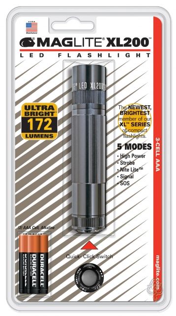 Maglite XL200 3-Cell AAA LED Flashlight Gray Blister Pack - Maglite