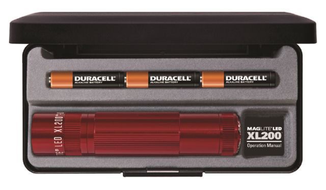 Maglite XL200 3-Cell AAA LED Flashlight Red Presentation Box - Maglite