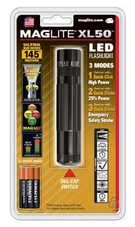 Mag Instrument XL 50 LED Flashlight w/Strobe Blister Pack Black  NSN-01-597-7865 - Maglite