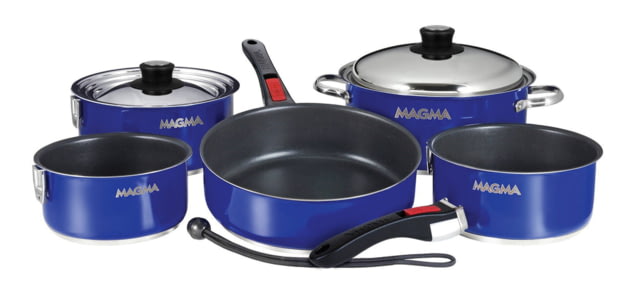 Magma Induction Non-Stick Enamel Finish Cookware Set - 10pc - Red