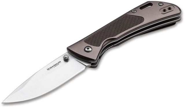 Magnum Advance Checkering Folding Knife 3.35in 440C Aliminum Bronze Handle - Magnum