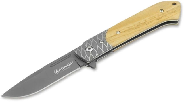 Magnum Erebos Folding Knife 2.99in 440A Zebrawood Brown Handle - Magnum
