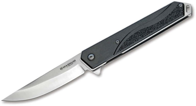 Magnum Japanese Iris Folding Knife 3.27in 440A Aluminum Black Handle - Magnum