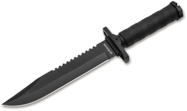 Magnum John Jay Survival Fixed Blade Knife 8.07in 7Cr17MoV FRN Black Handle - Magnum