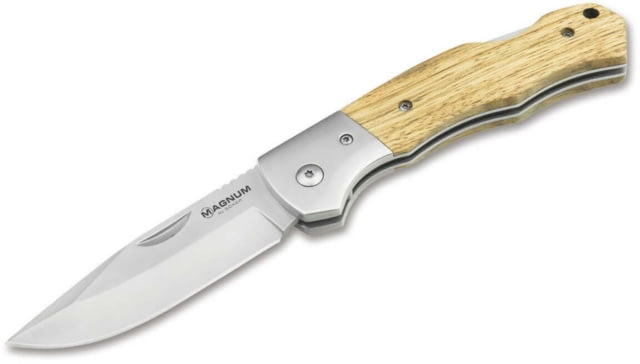 Magnum Rustic Folding Knife 3.35in 440A Stainless Steel Zebrawood Brown Handle - Magnum