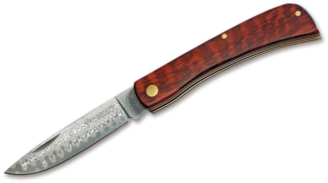 Magnum Snake Rangebuster Folding Knife 2.64in Damascus Snakewood Brown Handle - Magnum