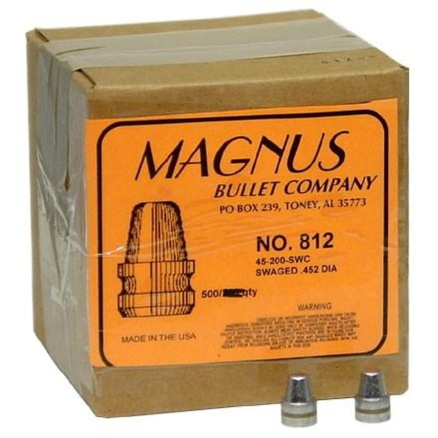 Magnus Swaged Lead Bullets .45 cal .452in 200 gr SWC 500/ct - Magnus
