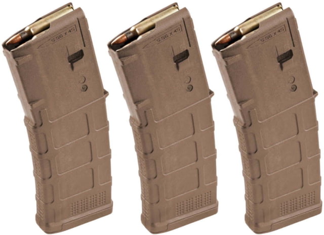 pul Industries PMAG GEN M3 AR-15/M16/M4 Rifle Magazine .223 Rem/5.56x45mm NATO 30 Round Coyote Tan 3 Pack Polymer MAG557 Ammo