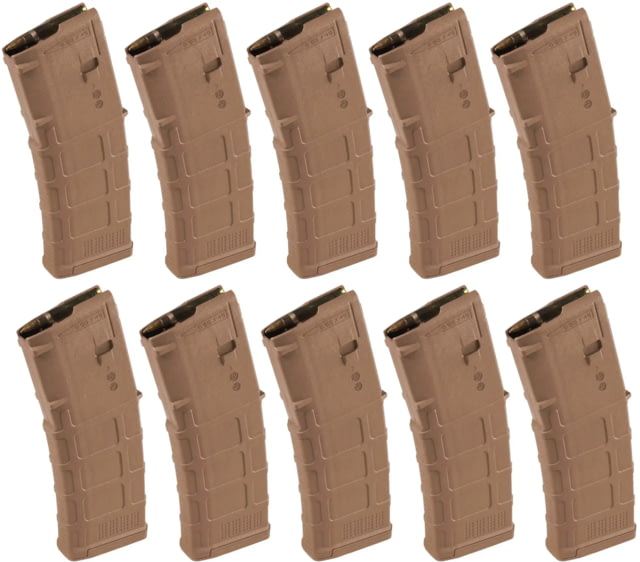 pul Industries PMAG 10/30 AR/M4 GEN M3 Rifle Magazine 10 Round 5.56x45 Medium Cayote Tan 10-pack Ammo