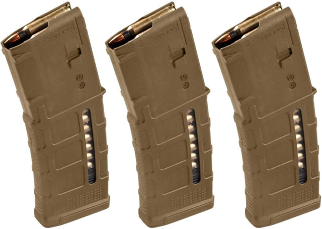 pul Industries PMAG GEN M3 AR-15/M16/M4 .223 Rem/5.56x45mm NATO Modified Coyote Brown 3-Pack Ammo