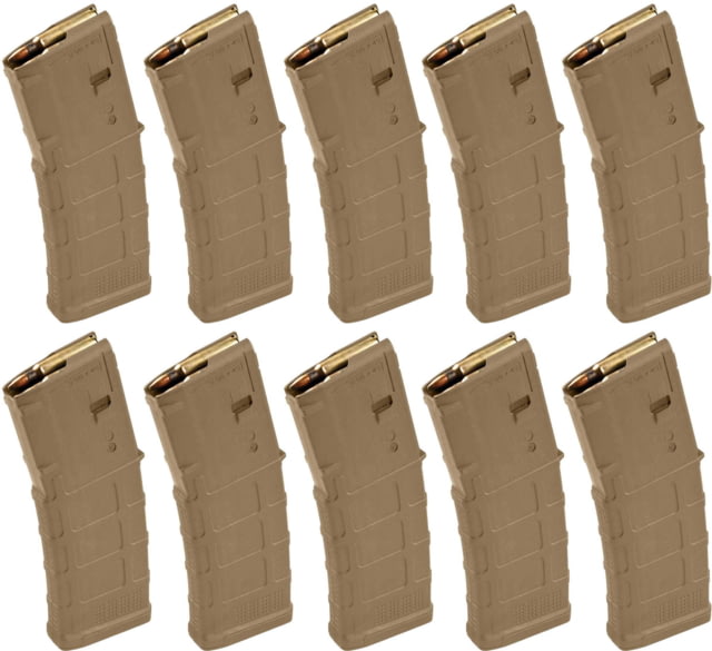 pul Industries PMAG GEN M3 AR-15/M16/M4 Rifle Magazine .223 Rem/5.56x45mm NATO 30 Round Modified Coyote Brown 10 Pack Ammo
