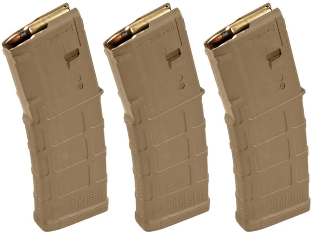 pul Industries PMAG GEN M3 AR-15/M16/M4 Rifle Magazine .223 Rem/5.56x45mm NATO 30 Round Modified Coyote Brown 3 Pack Ammo