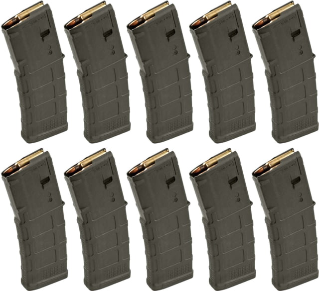 pul Industries PMAG GEN M3 AR-15/M16/M4 Rifle Magazine .223 Rem/5.56x45mm NATO 30 Round Olive Drab Green 10 Pack Ammo