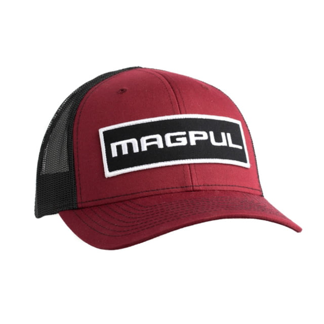 Magpul Industries Wordmark Patch Trucker Hat Red/Black OSFA