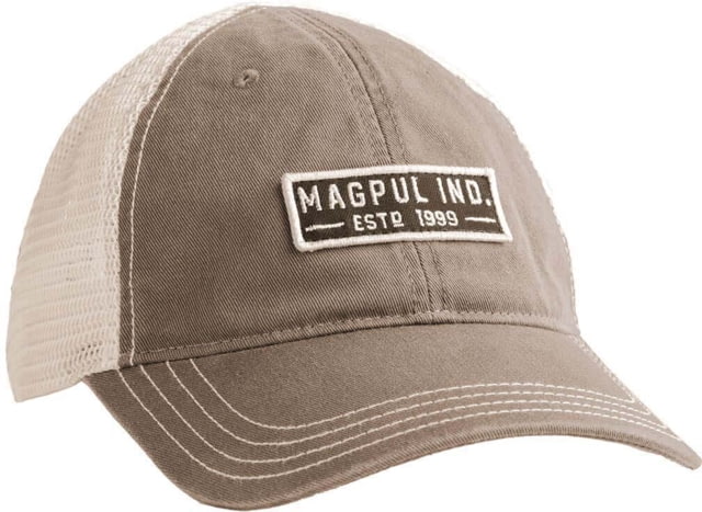 Magpul Industries Magpul Industries Established Garment Washed Trucker Hat w/Embroidered Patch - Mens Driftwood One Size - $28.45 at Optics Planet