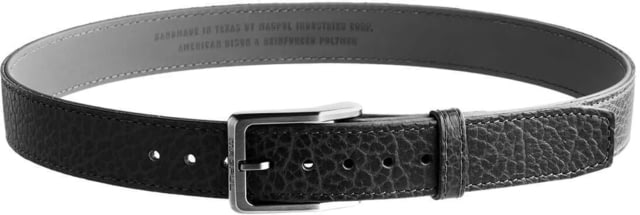 Magpul Industries Tejas El Cibolo Hide Gun Belt w/Buckle Closure 1.5in Wide 44 in Reinforced Polymer Brushed Antique Silver Buckle Black - Magpul Industries