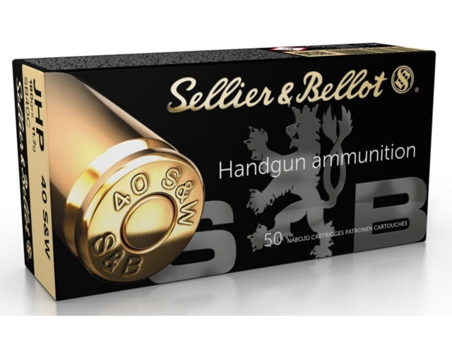 lier & Bellot 40 S&W 180 Grain Jacketed Hollow Point Pistol 50 Rounds Ammo