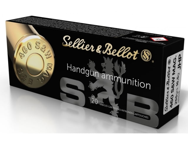 Sellier & Bellot 460 S&W Mag 255 Grain Jacketed Hollow Point Pistol Ammo 20 Rounds