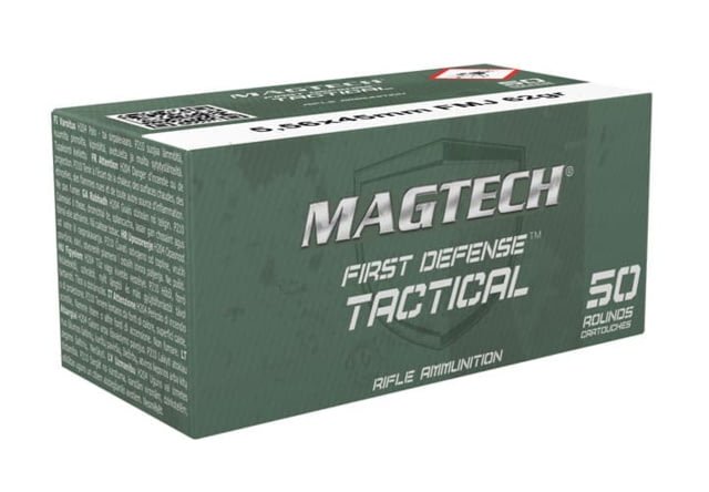 tech 5.56X45 62 Grain Full Metal Jacket Brass Cased Rifle 50 Rounds Ammo