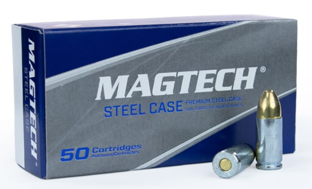 tech 9mm Luger 115 Grain Full Metal Jacket Steel Pistol 50 Rounds 50RD Ammo