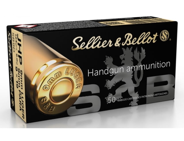 lier & Bellot 9mm Luger 124 Grain Jacketed Hollow Point Pistol 50 Rounds Ammo