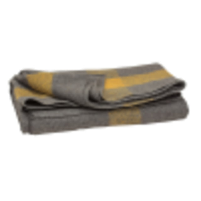Major Surplus Vintage Blanket Gray with Yellow Accent Stripes 60 in x 80 in