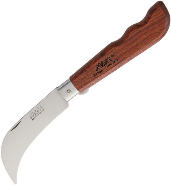 MAM Grape Harvesting Knife Folding Knife3.25inGerman SteelBrownBeechwood Handle W/BOX - Mam