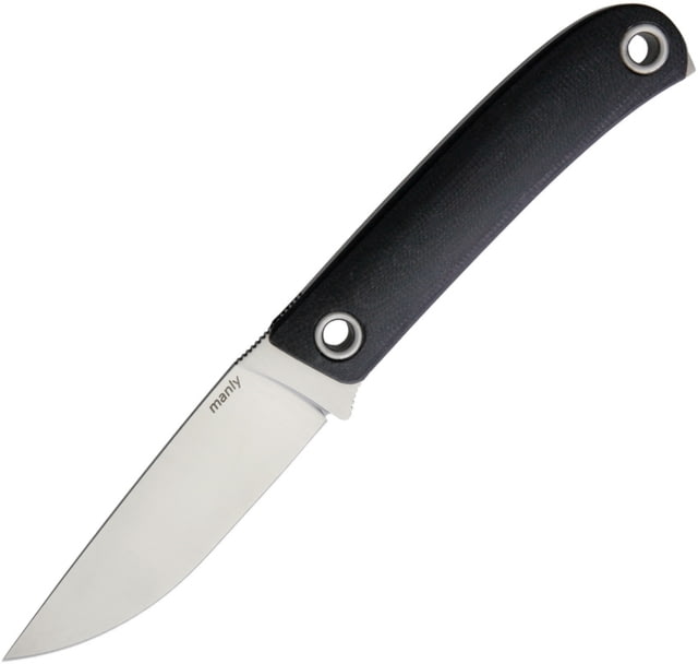 Manly Patriot Fixed Blade D2 Knife 8.25in Overall 3.75in Satin D2 Tool Steel Blade Black G10 Handle Black Kydex Sheath PATRIOT D2 BLACK - Manly