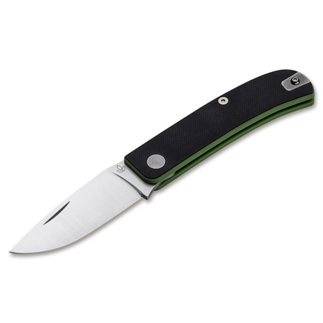 Manly Wasp 14C28N Folding Knife Black/Toxic Green Small - Manly