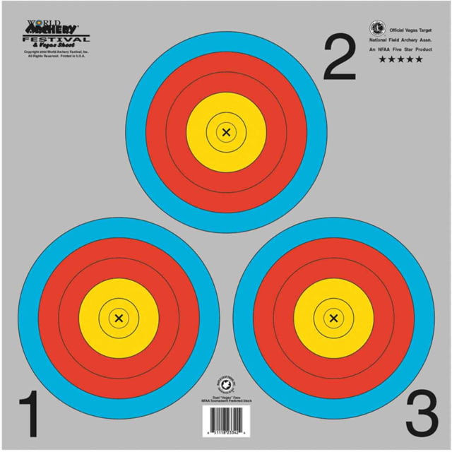 Maple Leaf Press Maple Leaf NFAA Indoor Vegas 3-Spot Target 25 pk 1006504 - Maple Leaf Press