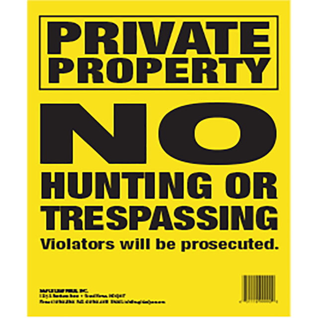 Maple Leaf Press Maple Leaf No Trespassing Sign 1406122 Yellow - Maple Leaf Press