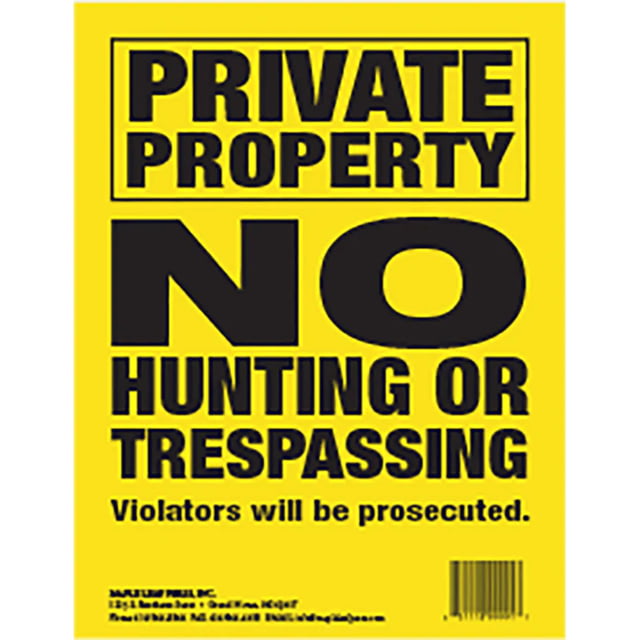 Maple Leaf Press Maple Leaf No Trespassing Sign Yellow - Maple Leaf Press