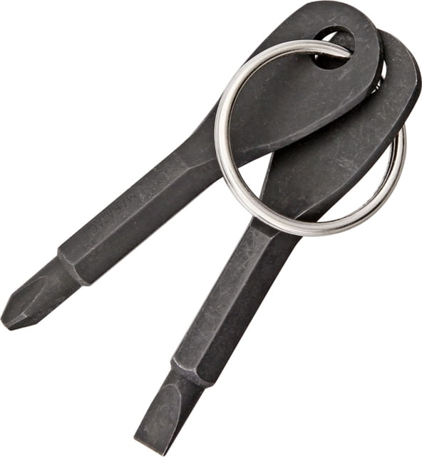 Maratac Screw Keyring Set Three Piece Set 2 3/8in Overall Standard Screwdriver 2 3/8in Overall Phillips Screwdriver And 1in Diameter Satin Keyring - Maratac