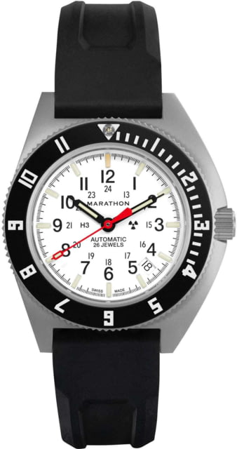 Marathon Arctic Steel Navigator w/ Date Automatic Unisex Watches 41mm Sapphire 3-Piece Rubber Strap Kit Black