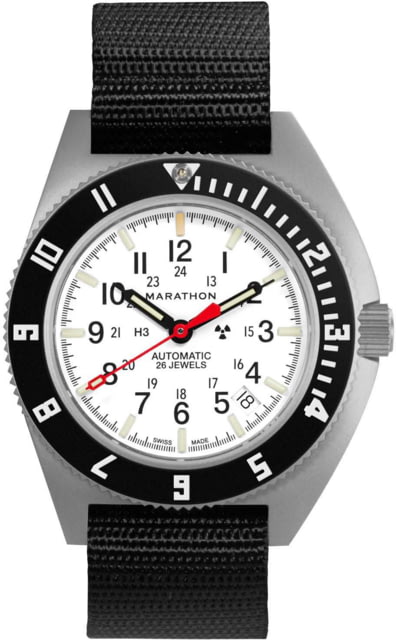 Marathon Arctic Steel Navigator w/ Date Automatic Unisex Watches 41mm Sapphire Ballistic Nylon Strap Black
