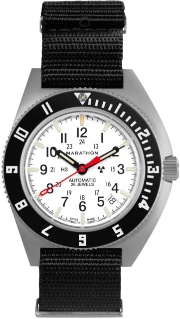 Marathon Arctic Steel Navigator w/ Date Automatic Unisex Watches 41mm Sapphire Nylon Defstan Strap Black