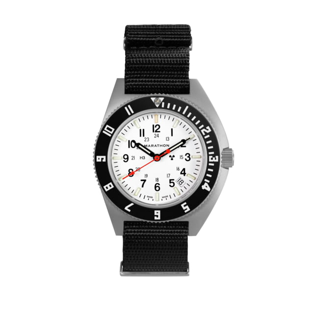 Marathon Arctic Steel Navigator W/ Date On Nylon Defstan Watch White 41mm