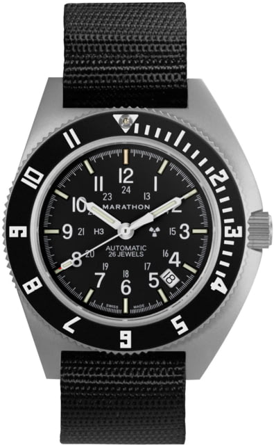 Marathon Steel Navigator w/ Date Automatic Unisex Watches 41mm Sapphire Ballistic Nylon Strap Black